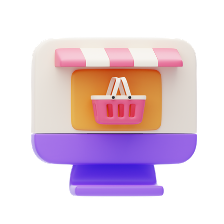 Carrito de compras en línea  3D Icon