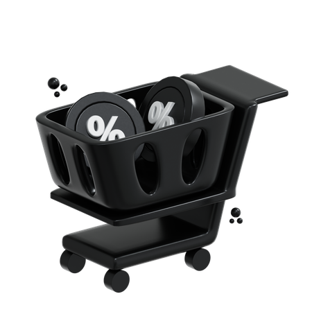 Carrito de descuento  3D Icon