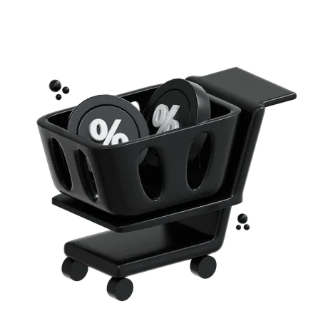 Carrito de descuento  3D Icon