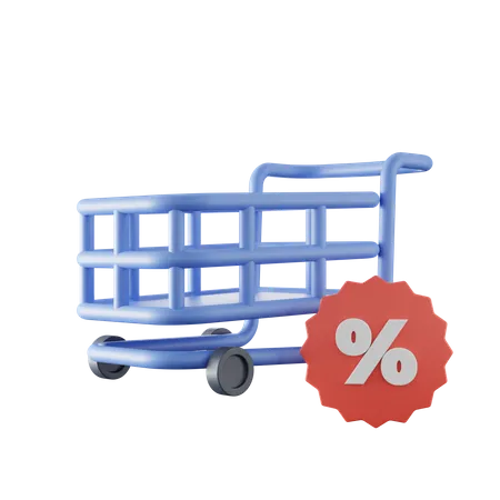 Carrito de descuento  3D Icon