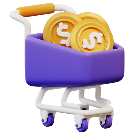 Carro de dinero  3D Icon