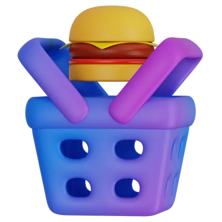 Carrito de comida a domicilio online  3D Icon