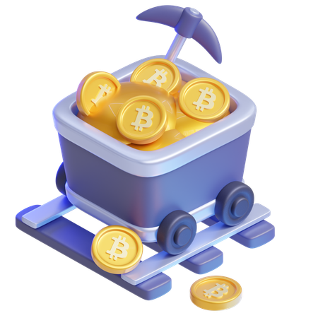 Carro minero bitcoin  3D Icon