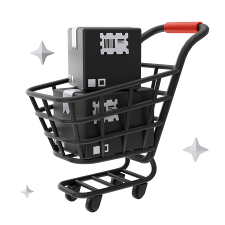 Carrito de paquetes  3D Icon