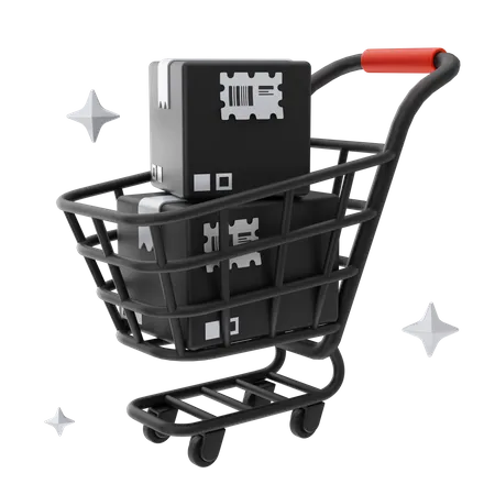 Carrito de paquetes  3D Icon