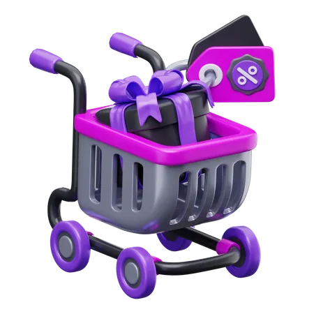 Carro de regalo  3D Icon