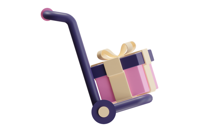 Carrito de regalo con presente  3D Icon