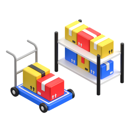 Carrito de reparto  3D Icon