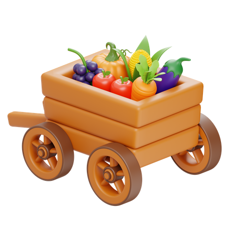 Carrito de verduras  3D Icon