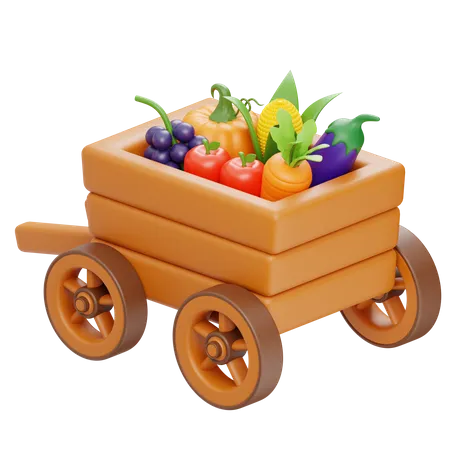 Carrito de verduras  3D Icon