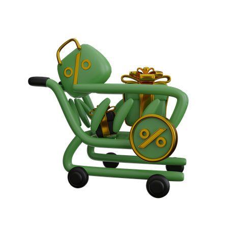 Carrito de viernes negro  3D Icon