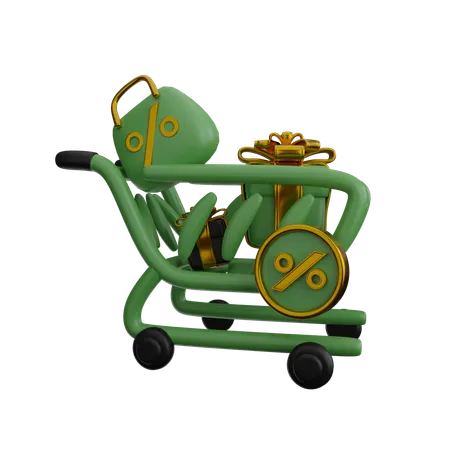 Carrito de viernes negro  3D Icon