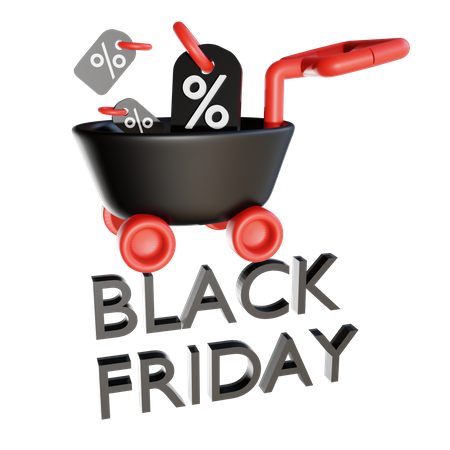 Carrito de viernes negro  3D Icon
