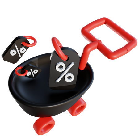 Carrito de viernes negro  3D Icon