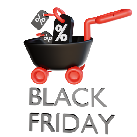 Carrito de viernes negro  3D Icon