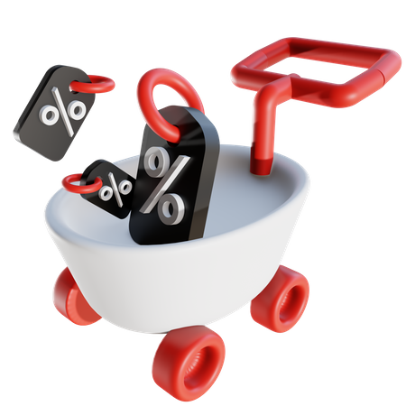 Carrito de viernes negro  3D Icon