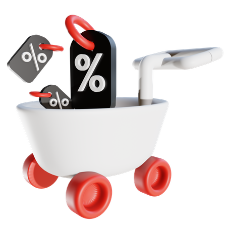 Carrito de viernes negro  3D Icon