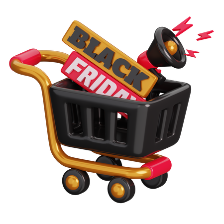 Carrito de viernes negro  3D Icon