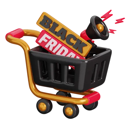 Carrito de viernes negro  3D Icon