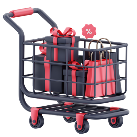 Carrito de viernes negro  3D Icon