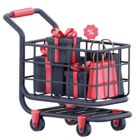 Carrito de viernes negro  3D Icon