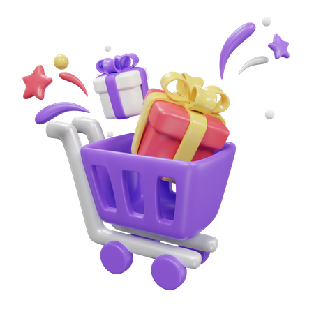 Carrito de regalo  3D Icon