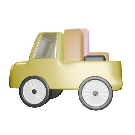 Carro De Transporte Transportando Mercadorias 3D Icon