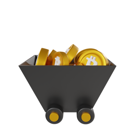 Carro bitcoin  3D Icon