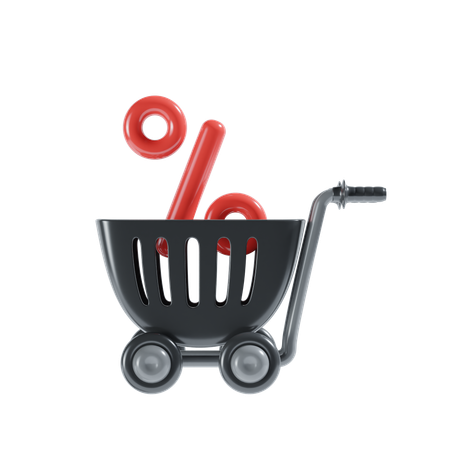 Carro de venta de compras  3D Illustration