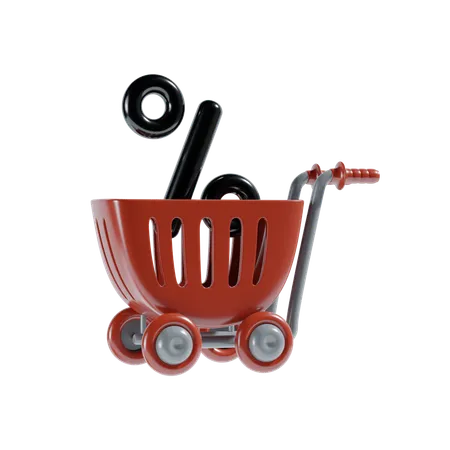 Carro de venta de compras  3D Illustration