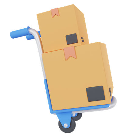 Carro de caja logística  3D Icon