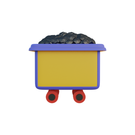 Carro de carbón  3D Illustration