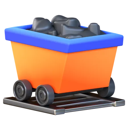 Carro de carbón  3D Icon