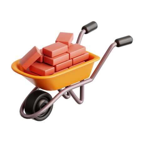 Carro de ladrillo  3D Icon