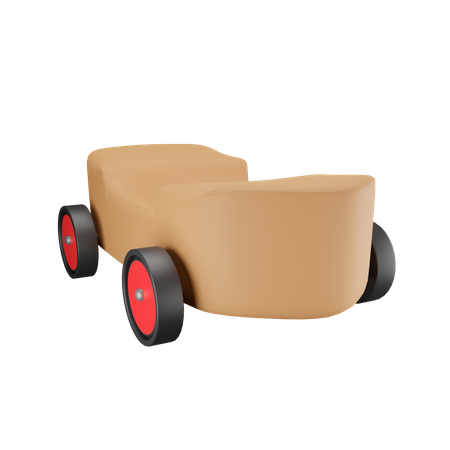 Carro de madeira  3D Illustration