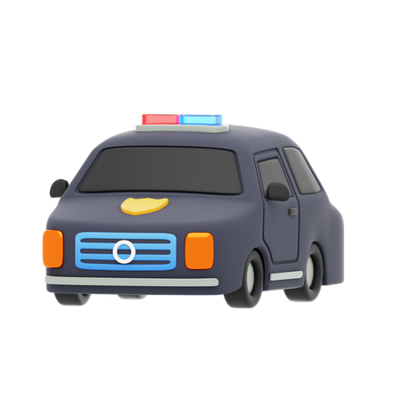 Carro de polícia preto  3D Icon