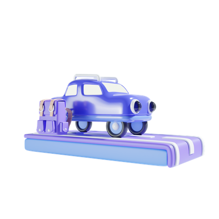 Carro e mochila  3D Icon