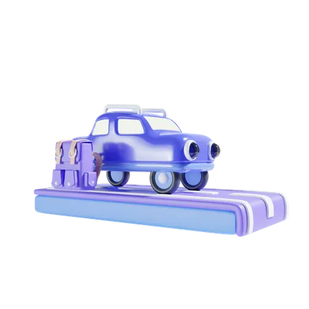 Carro e mochila  3D Icon