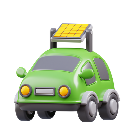 Carro elétrico com painel solar  3D Icon