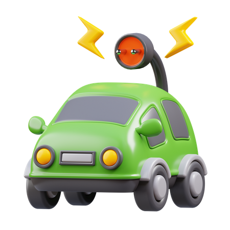 Carro elétrico com tomada  3D Icon