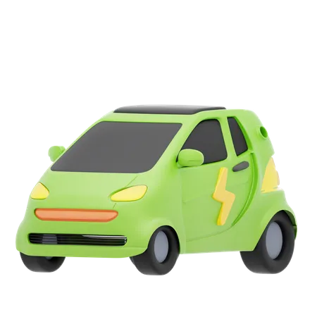 Carro de energia verde  3D Icon