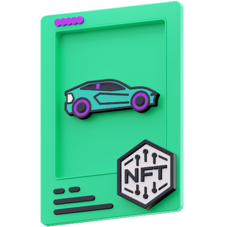 Carro esporte nft  3D Illustration