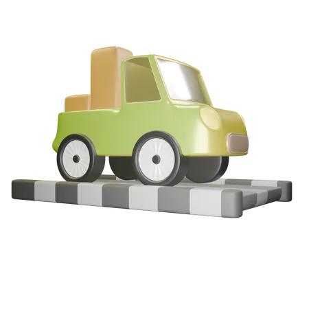 Viagens De Carro Transportando Mercadorias 3D Icon