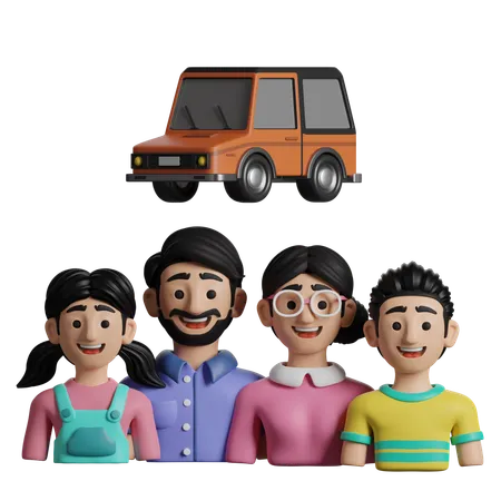Carro da família  3D Icon