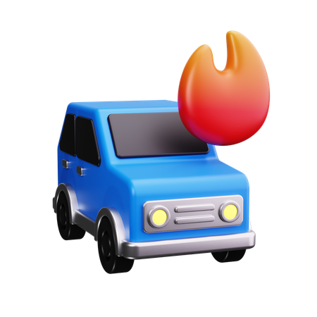 Incêndio no carro  3D Icon