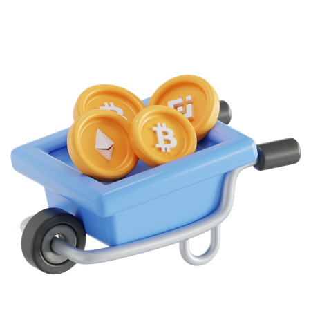 Carro minero bitcoin  3D Icon