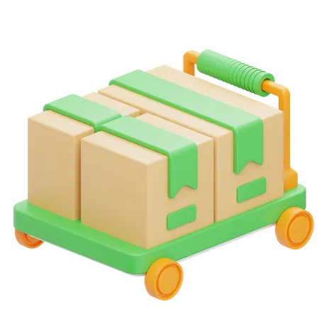 Carro de paquetes  3D Icon