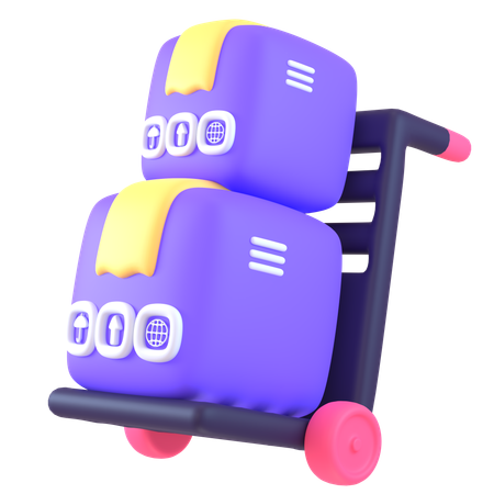 Carro de paquetes  3D Icon