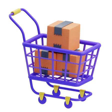 Carrito de paquetes  3D Icon