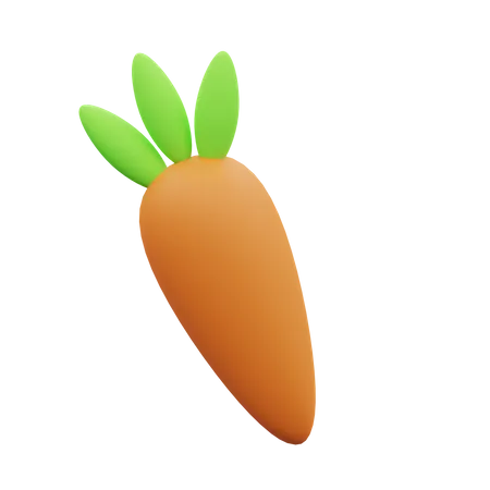 3 D Object Rendering Of Cute Cartoon Carrot Icon Isolated 3D Illustration